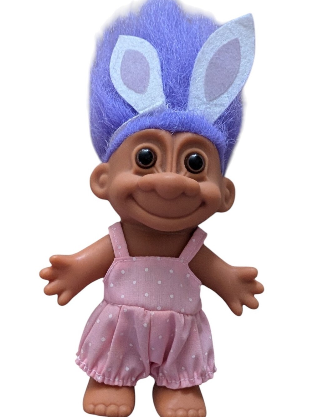 Vintage 90s Russ Easter Bunny Costume Troll Doll Purple Hair